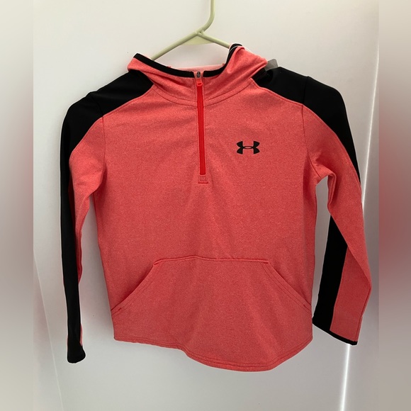 Under Armour Coldgear Youth Athletic Hoodie, size YSMP/CH, Orange/Black. NWT. - Picture 1 of 7